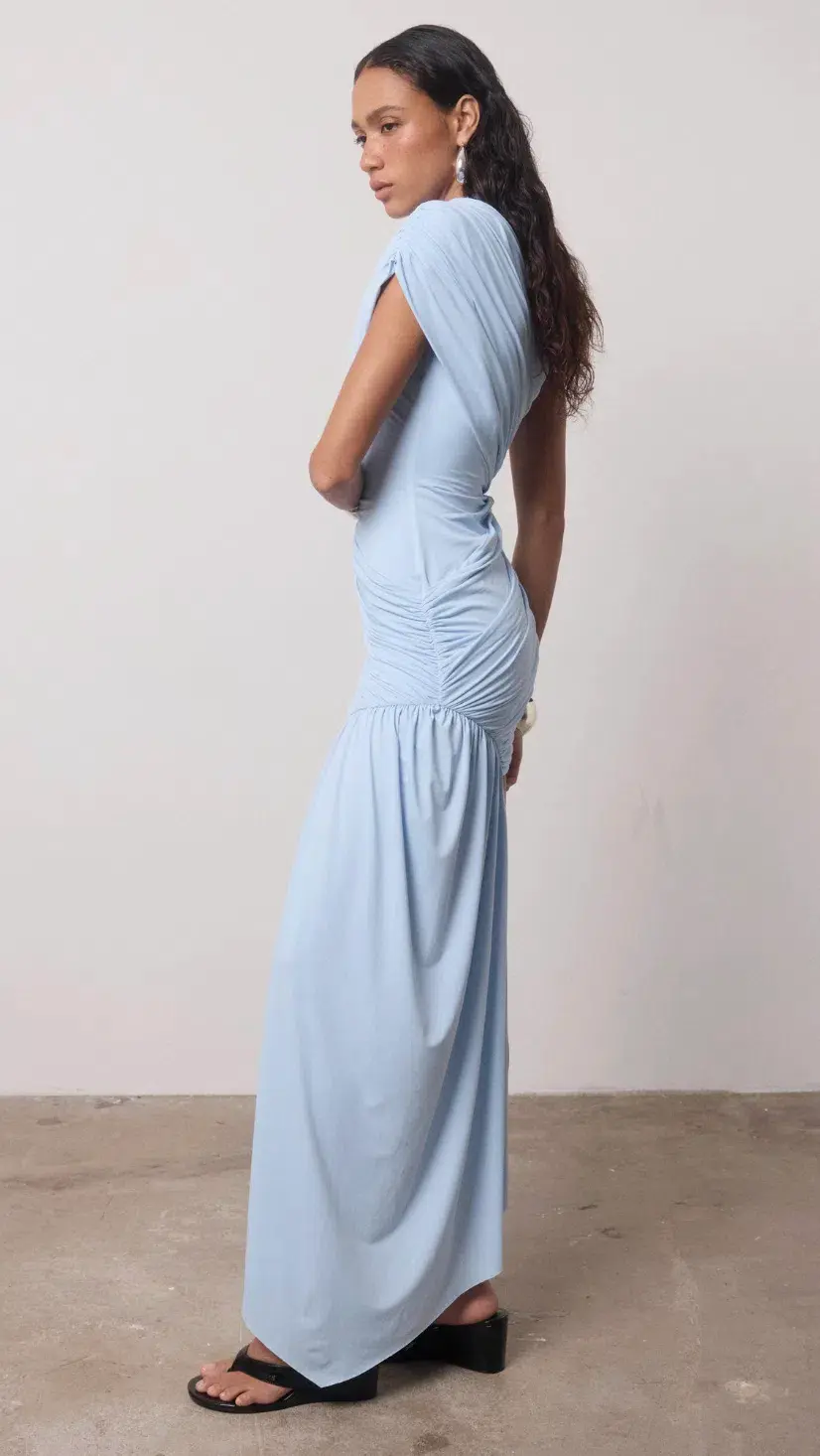 DE LA VALI RAVENNA MINI DRESS IN SKY BLUE JERSEY AU 6 - Image 7