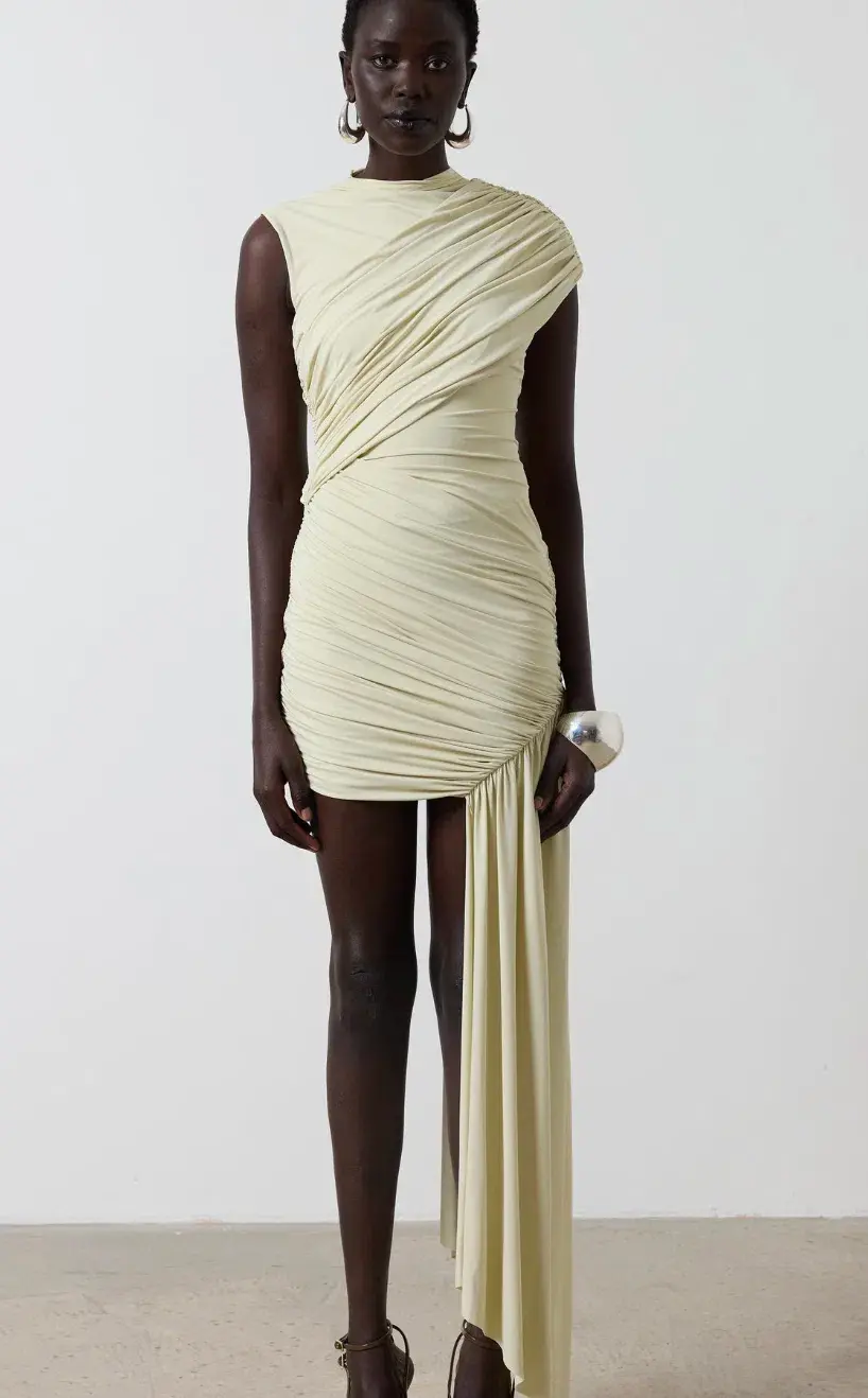 DE LA VALI RAVENNA MINI DRESS IN BUTTERCREAM SPANDEX JERSEY AU 6 - Image 1