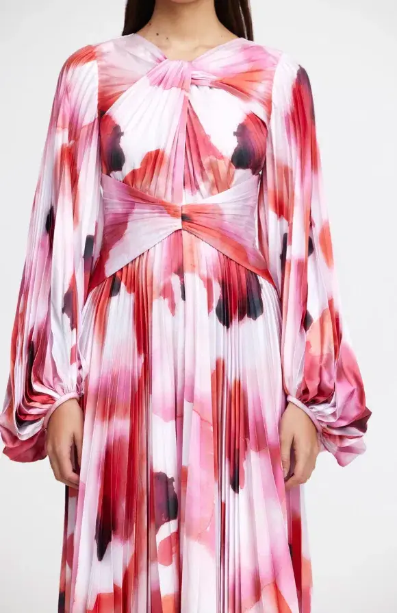 ACLER DAILLEY MIDI DRESS in RED/WHITE AU 16 - Image 3