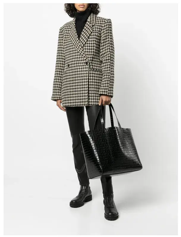 ANINE BING Kaia houndstooth double-breasted blazer for rent on The Volte - main image