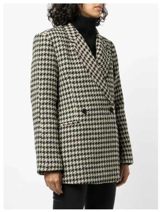 ANINE BING Kaia houndstooth double-breasted blazer for rent on The Volte - main image