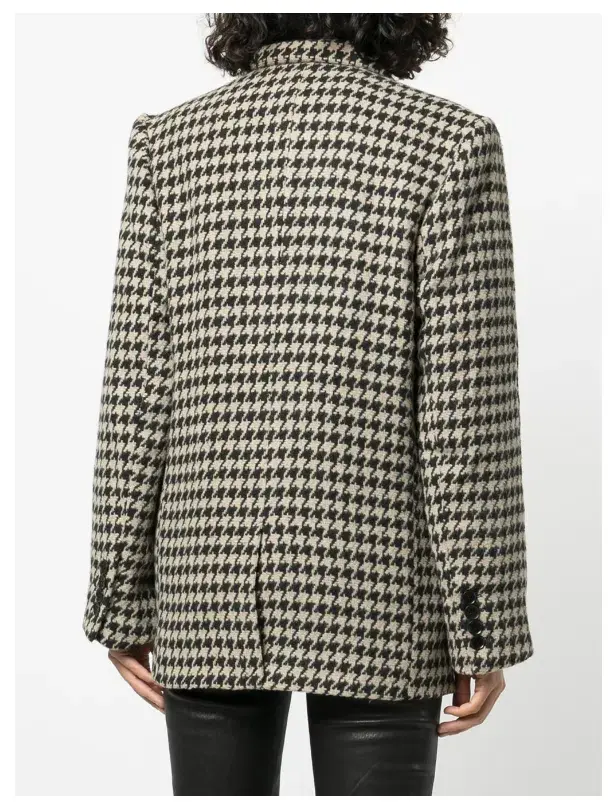 ANINE BING Kaia houndstooth double-breasted blazer for rent on The Volte - main image