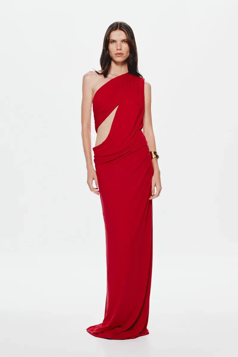 MISHA THE SOLSTICE CUPRO DRESS in CHERRY RED SIZE XS / 6 - 8  - Image 5