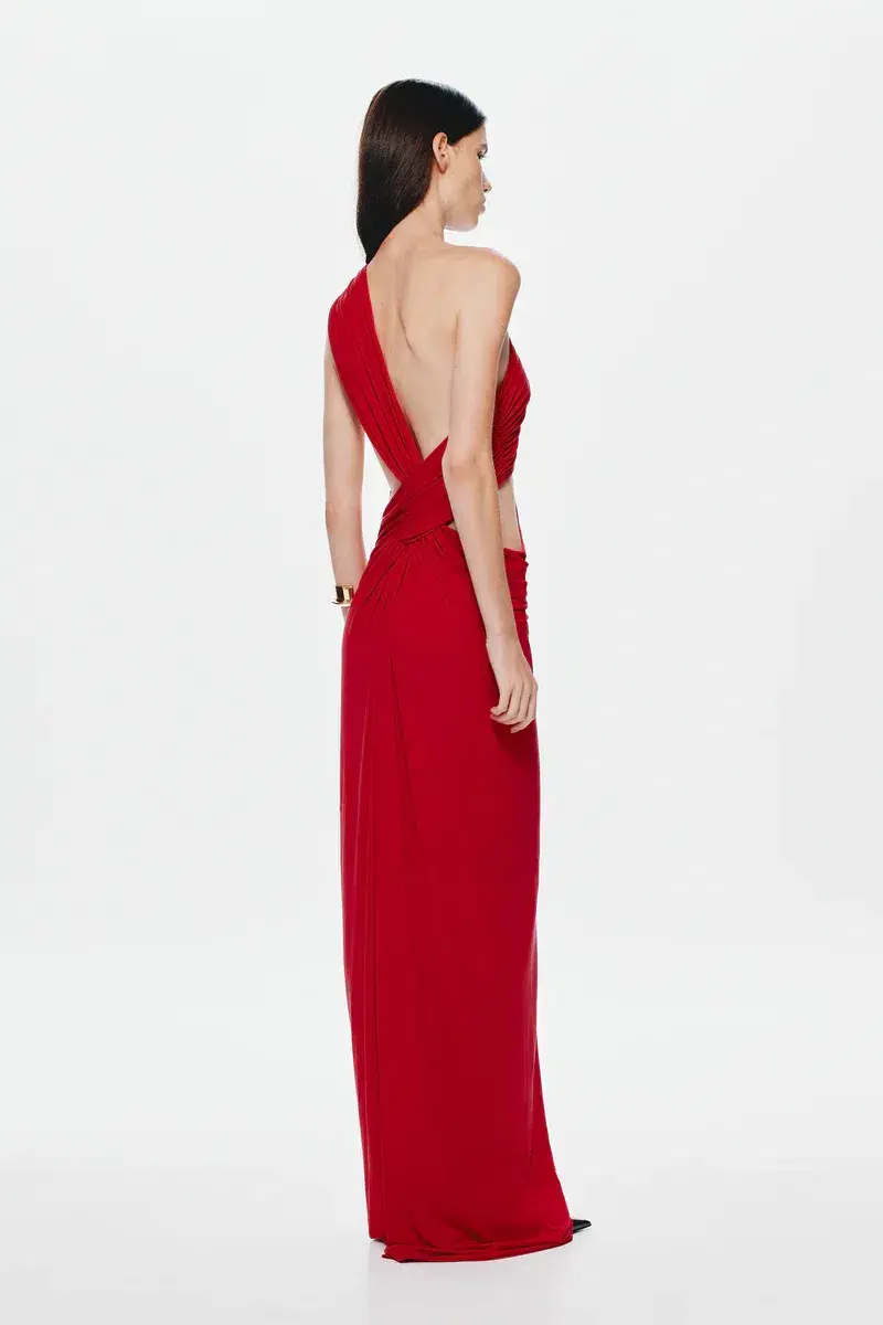 MISHA THE SOLSTICE CUPRO DRESS in CHERRY RED SIZE XS / 6 - 8  - Image 7