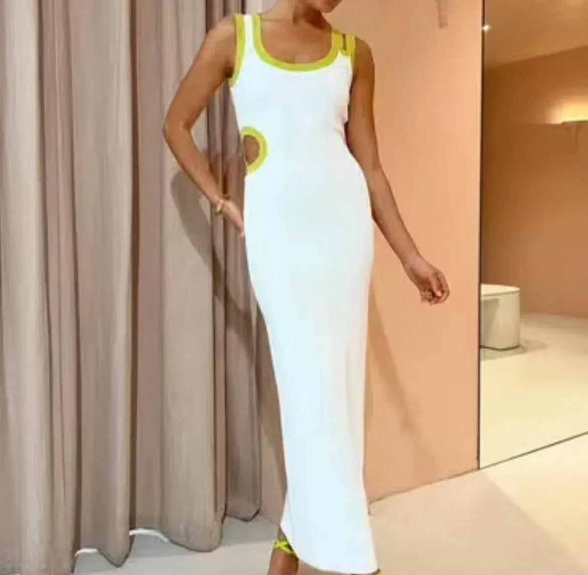 SIR the Label Evalina Cut Out Maxi Dress in Citrus Size 1/8  - Image 1