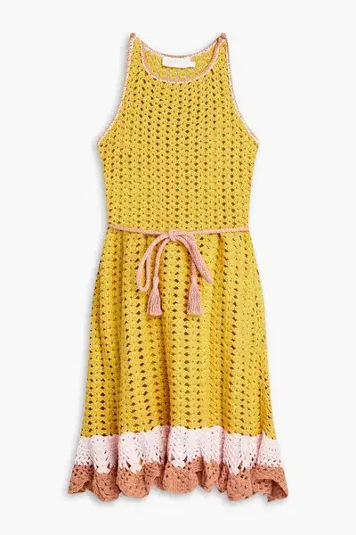 Zimmermann Laurel Ruffled Crochet Cotton Mini Dress Size 1 / AU 10 - Image 3