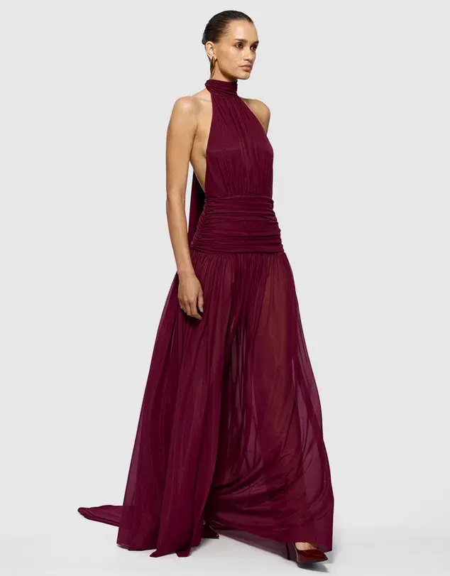 Effie Kats Verity Gown - Burgundy (size 8) - Image 2