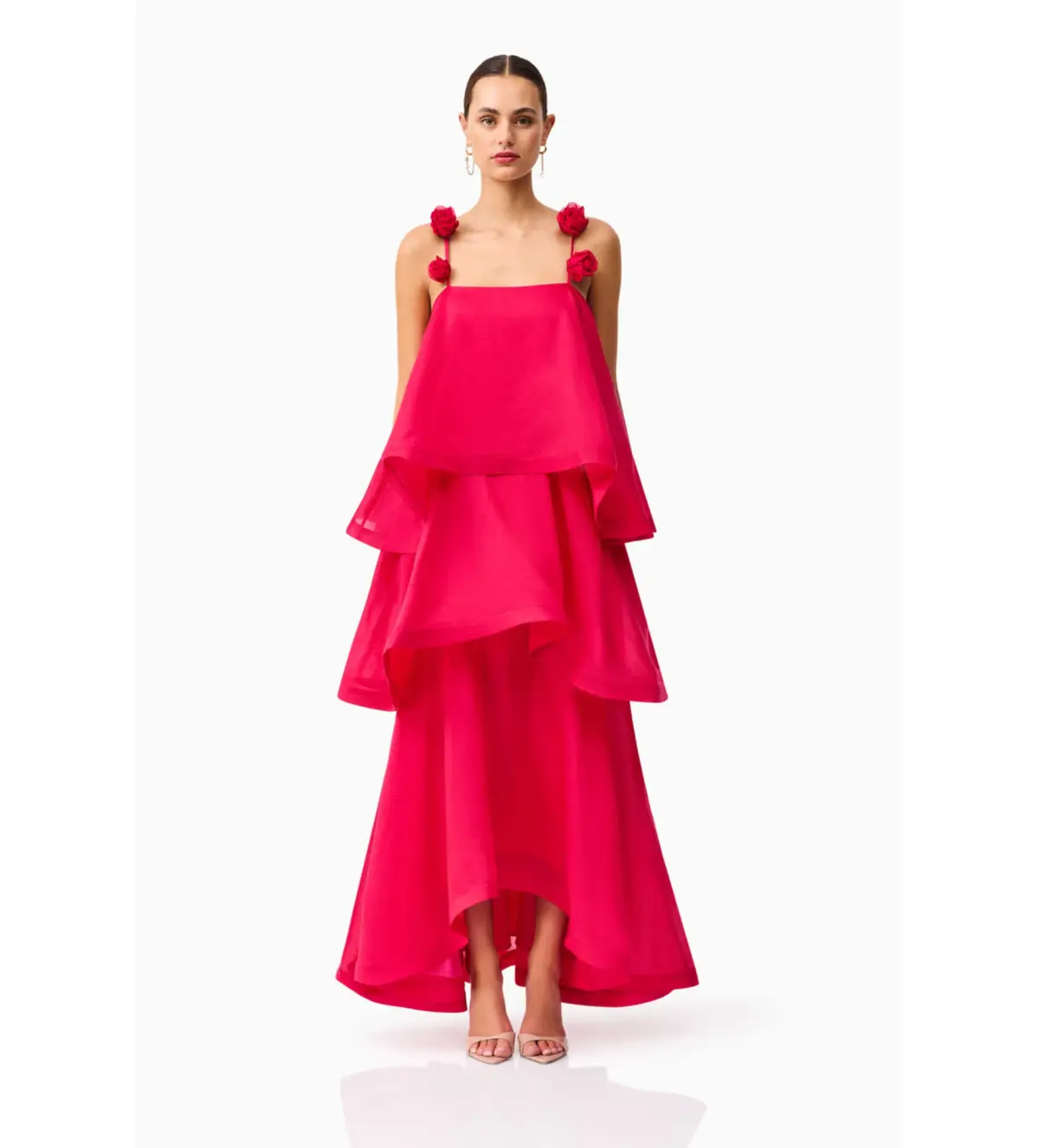 Elliatt Thalia Tiered Gown in Pink Size M/AU 10 - Image 1