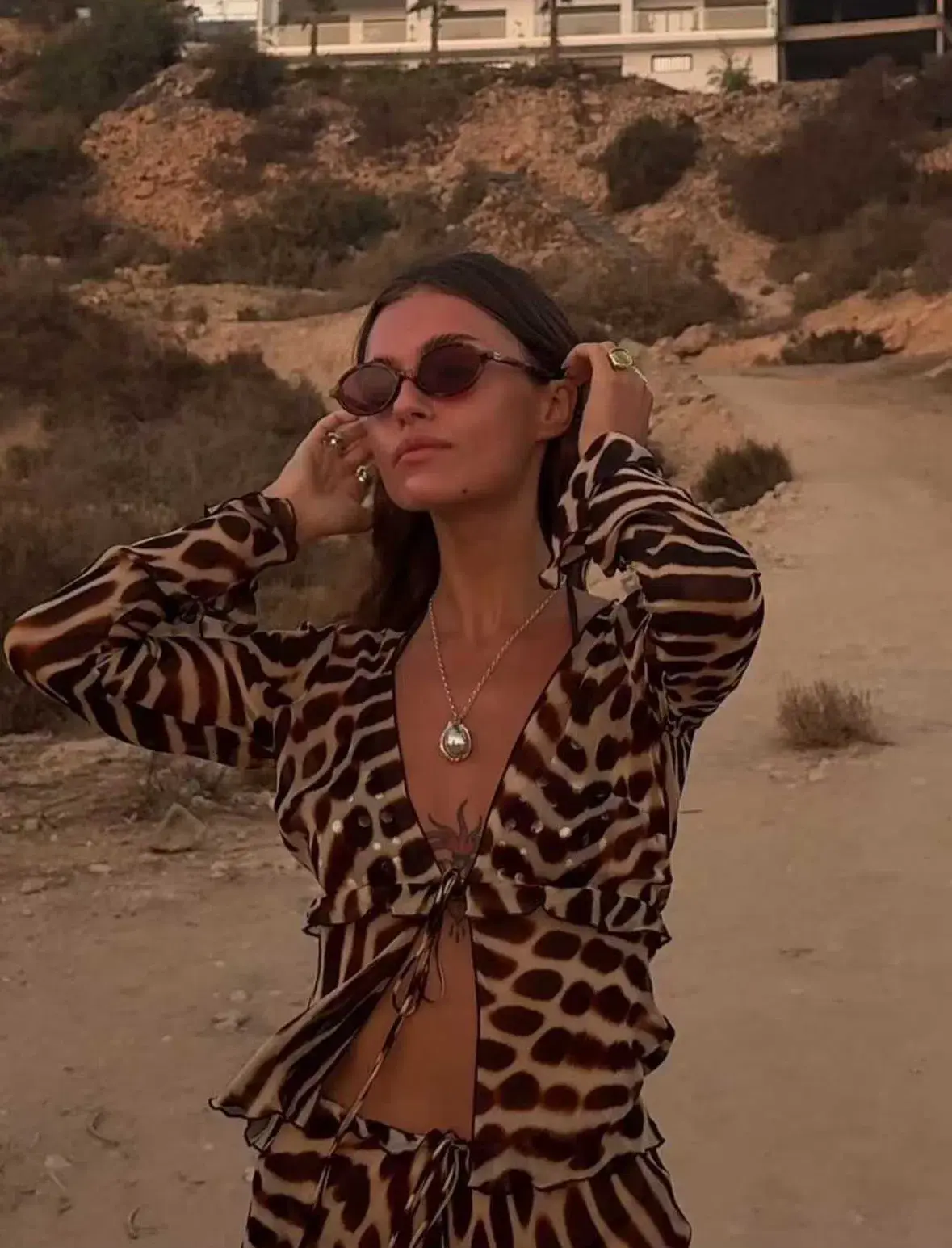 RAT & BOA Reno Blouse & Luma Skirt Leopard Size Small Best fits AU6-10 - Image 3