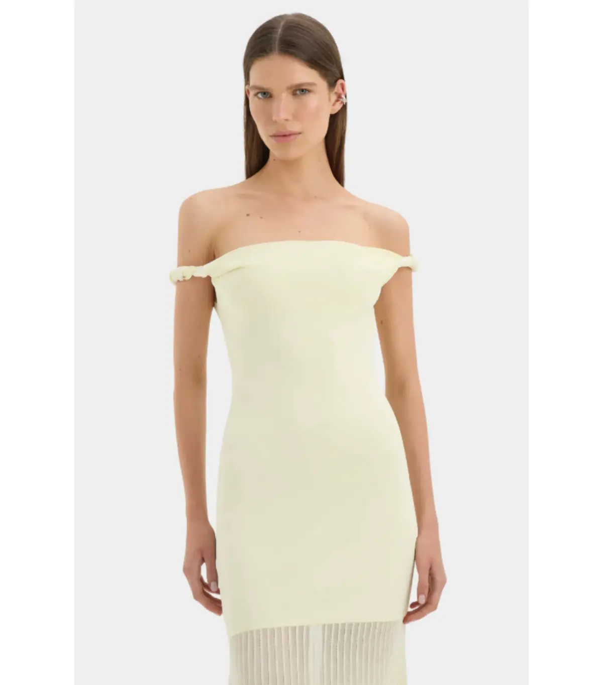 Sir the Label Ella Off Shoulder Twist Dress in Lemon Sorbet Size 10 - Image 3