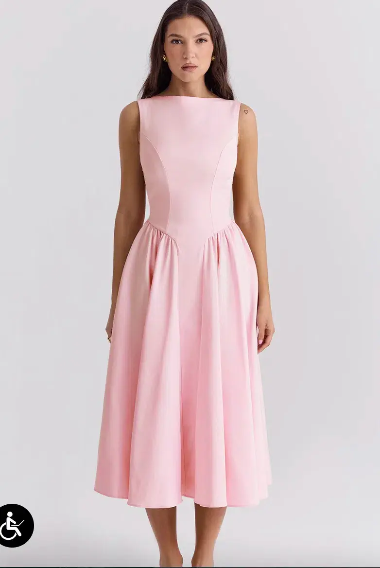 House of CB Cindy Ballerina Twill Midi Sundress - Image 1