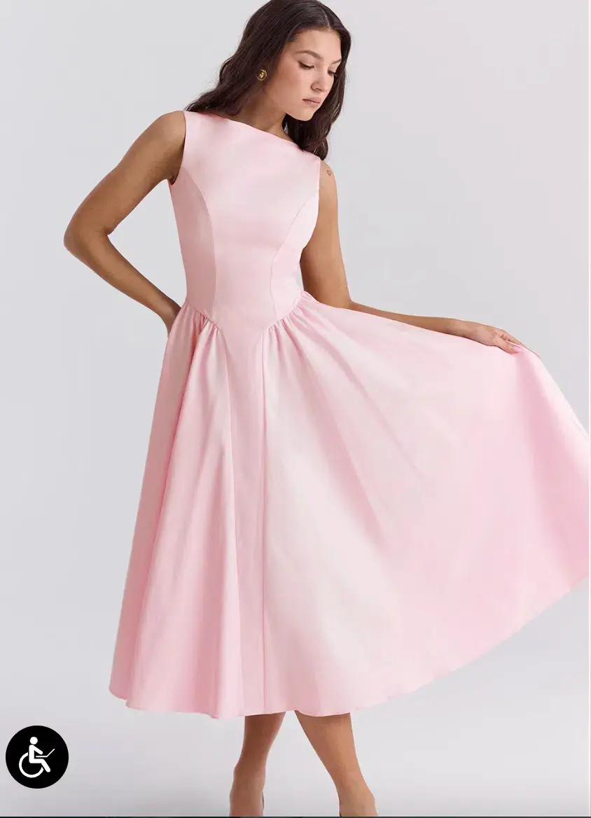 House of CB Cindy Ballerina Twill Midi Sundress - Image 3