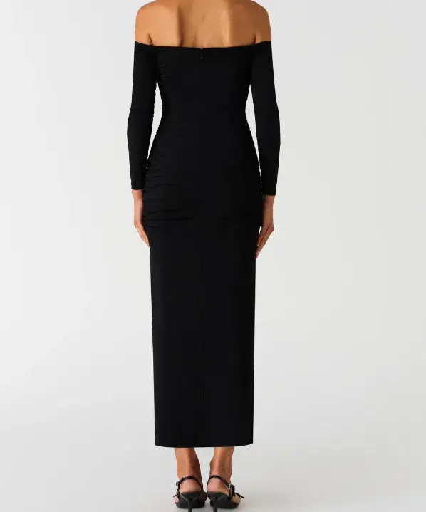 Misha Raelynn Matte Slinky Midi Dress Black Size 10/M - Image 3