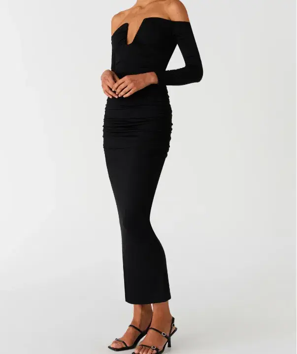 Misha Raelynn Matte Slinky Midi Dress Black Size 10/M - Image 2