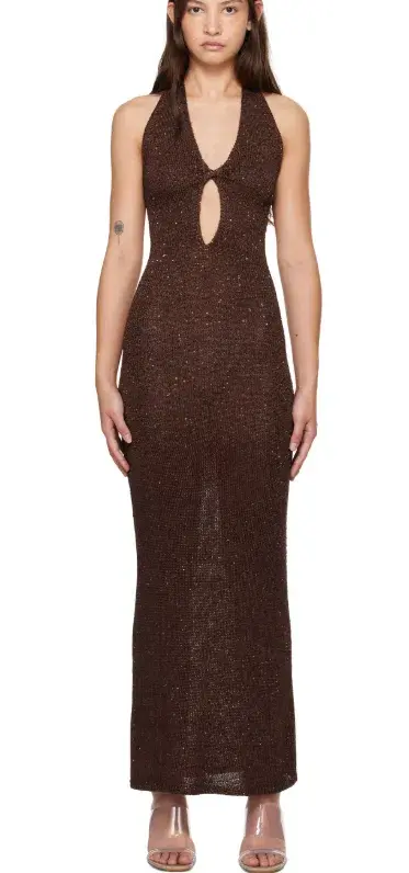 Bec and Bridge Brown Delfina Halter Midi Dress Size 10/M - Image 5