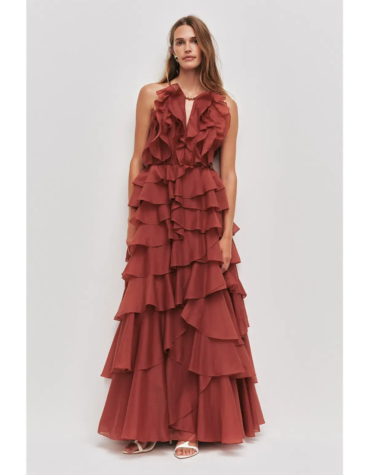 Aje Cleo Gown in Rust Size 14 - Image 1