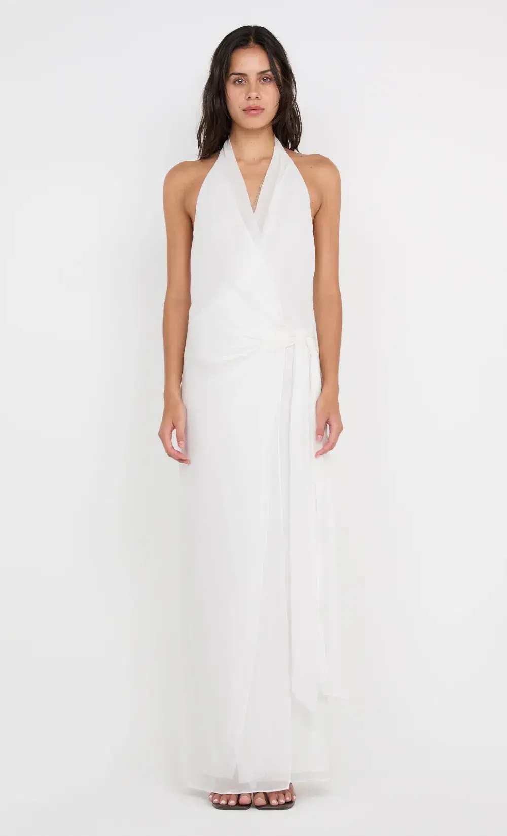 Bec and Bridge Soneva Wrap Halter Dress in White Ivory Size 8 / S AU - Image 1