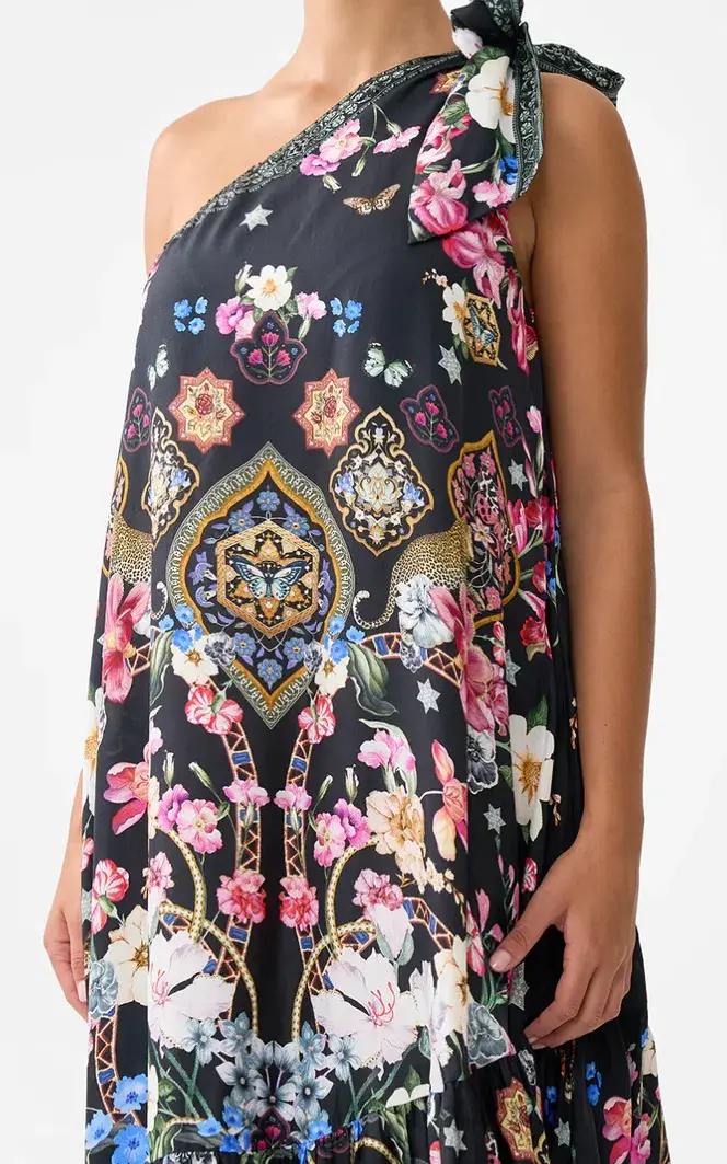 Camilla Tie One Shoulder Dress Midnight In Monserrate Size XS/S (8-10) - Image 3