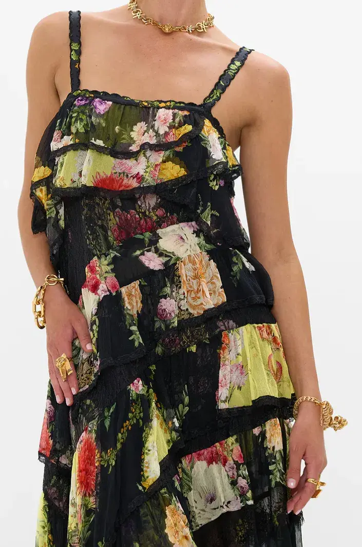 Camilla Asymmetric Spliced Lace Dress Adorned In Alexandria Size S (10) - Image 3