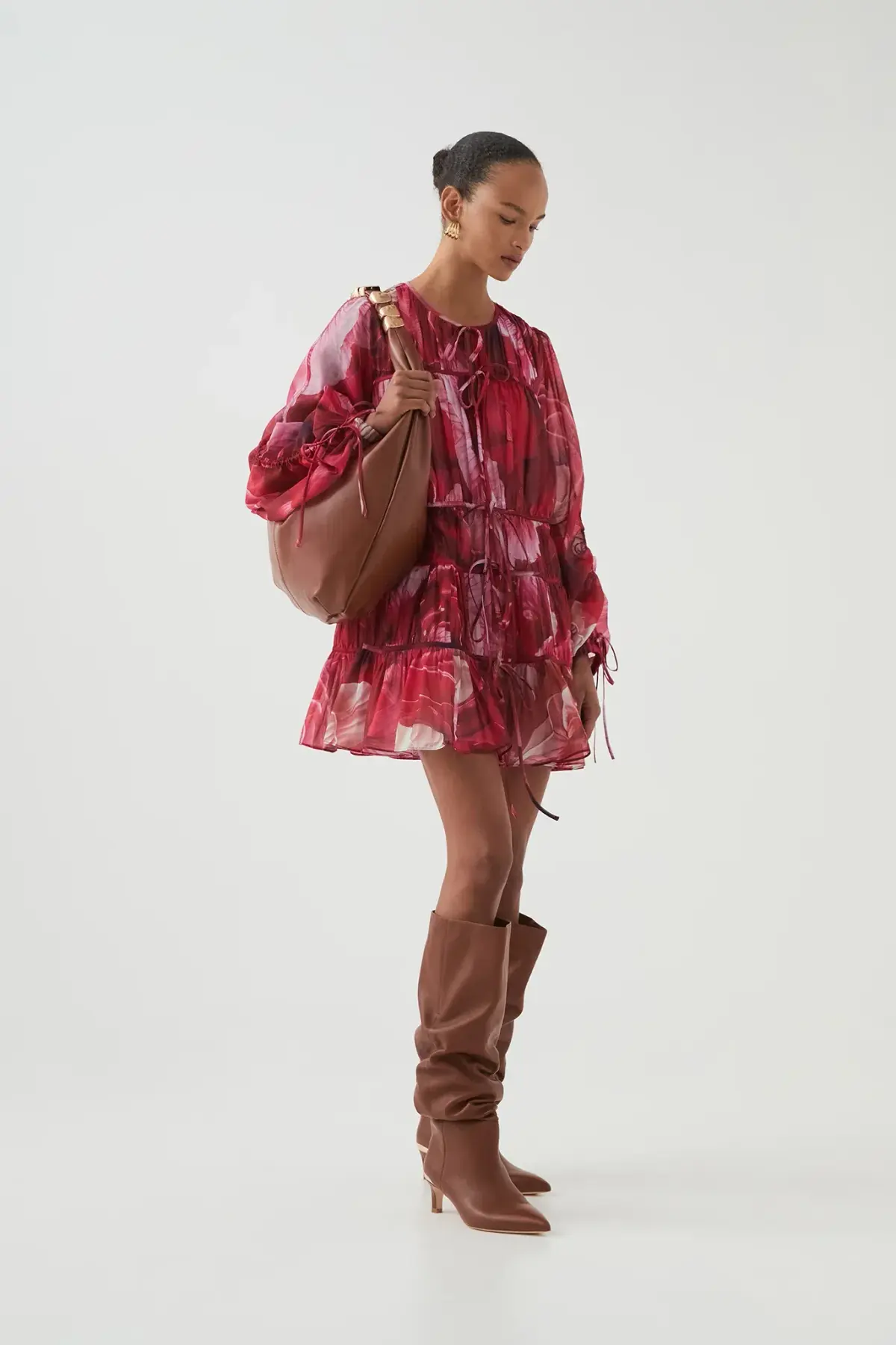 Aje Flora Mini Dress Prismatic Floral Red Size 6 / XS - Image 4