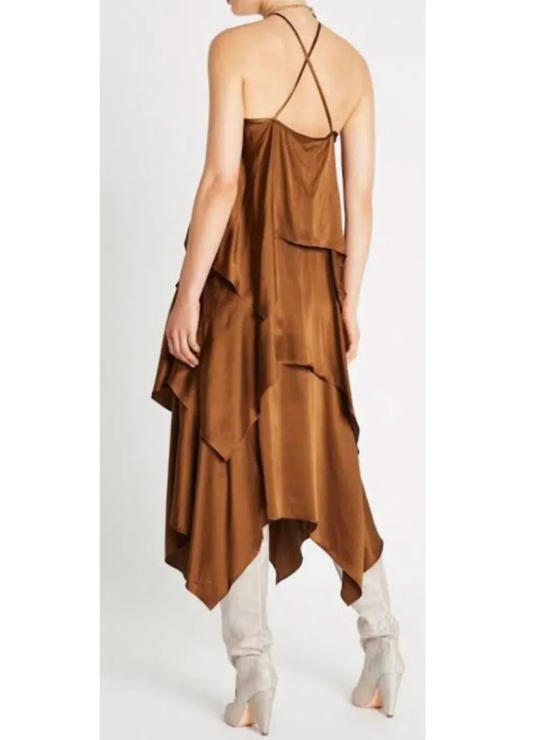 Sass & Bide Brown Sugar Silk Slip Dress Brown Size 10 for rent on The Volte - main image
