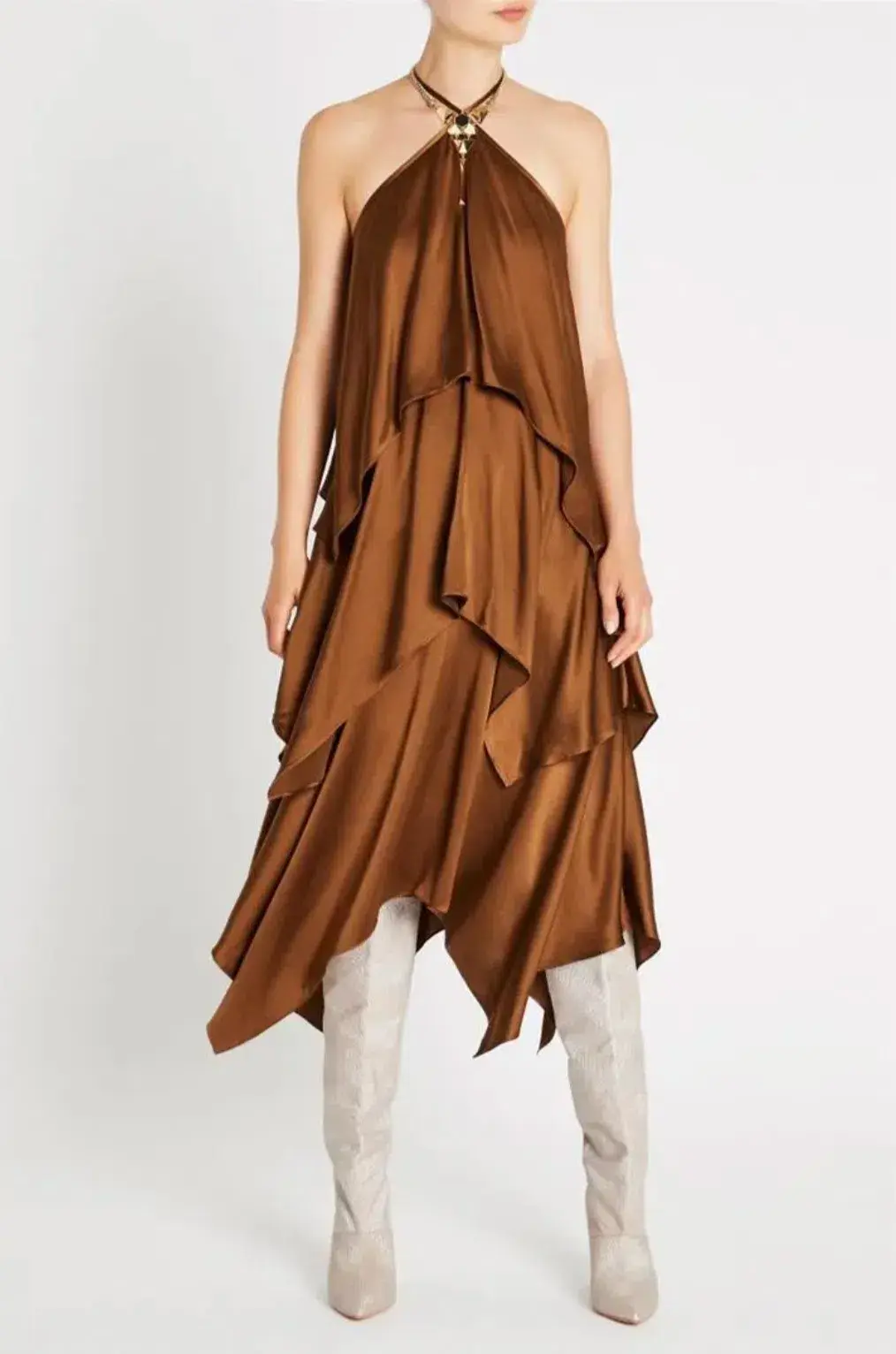Sass & Bide Brown Sugar Silk Slip Dress Brown Size 10 - Image 1