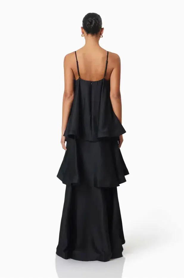Tilly Tiered Maxi Dress in Black in XXL - Image 4