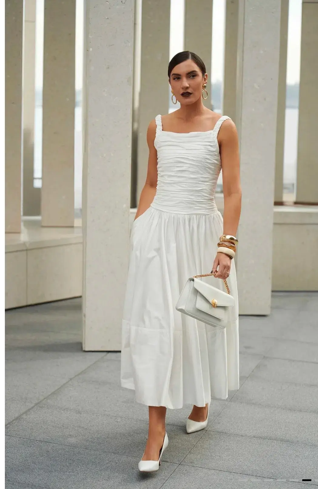 Aje Star Midi dress white size 4 for rent on The Volte - main image