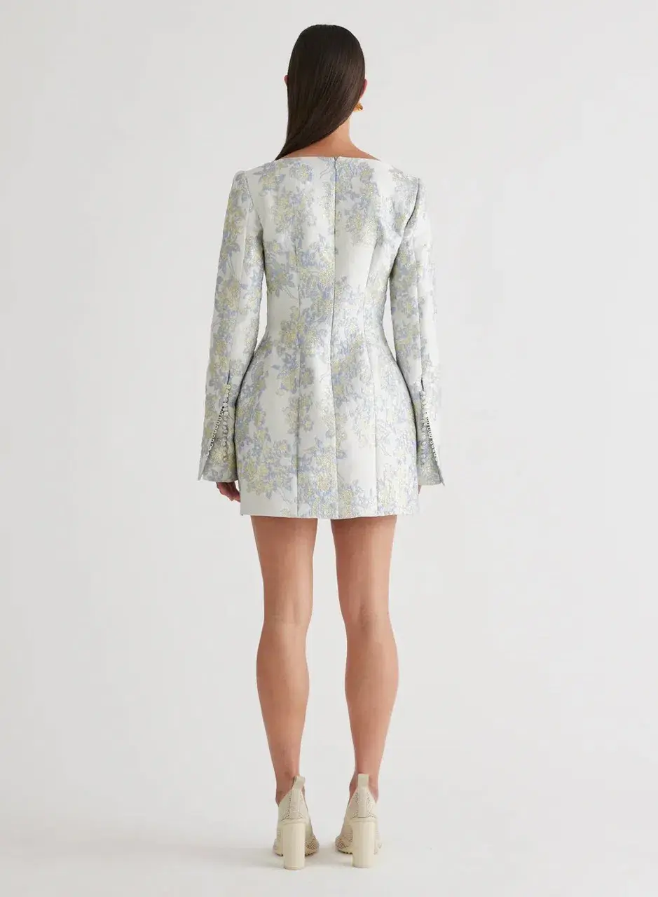 ANNA QUAN Margot Dress in Water Lillies Blue Size 8 AU - Image 7