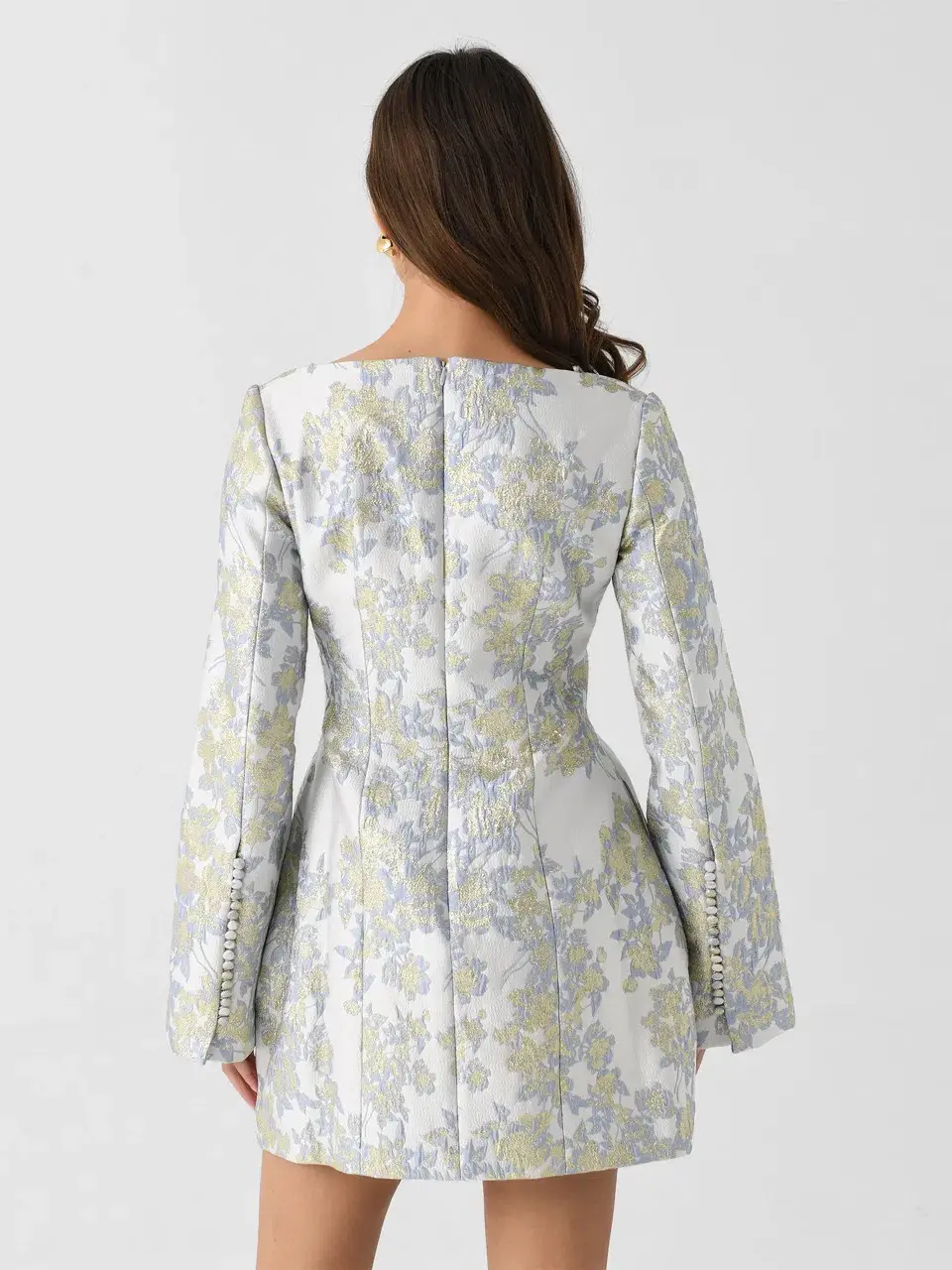 ANNA QUAN Margot Dress in Water Lillies Blue Size 8 AU - Image 4