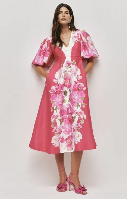 AJE Overflow Knotted Midi Dress Rosa bold Size 8 - Image 1
