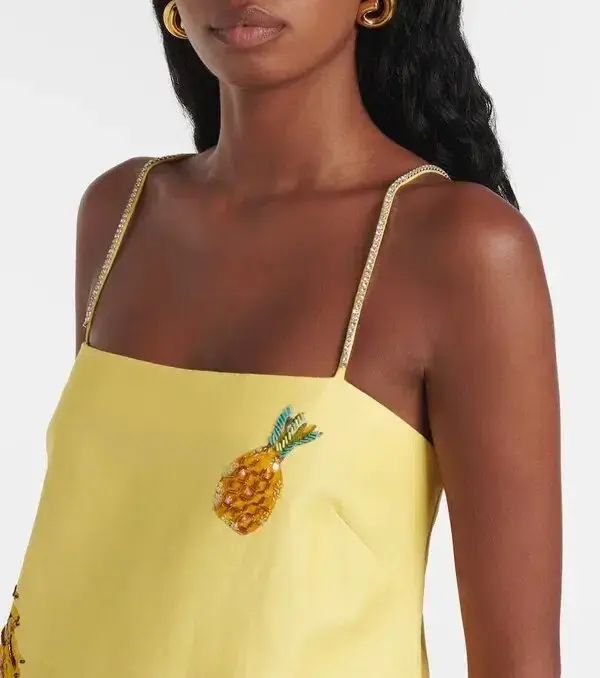ALEMAIS Diamond Dancer Midi Dress Yellow 10 for rent on The Volte - main image
