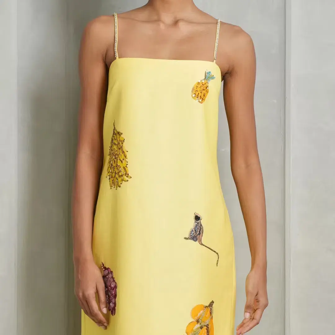 ALEMAIS Diamond Dancer Midi Dress Yellow 10 - Image 10