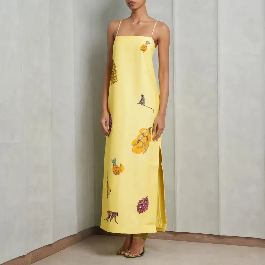 ALEMAIS Diamond Dancer Midi Dress Yellow 10 for rent on The Volte - main image