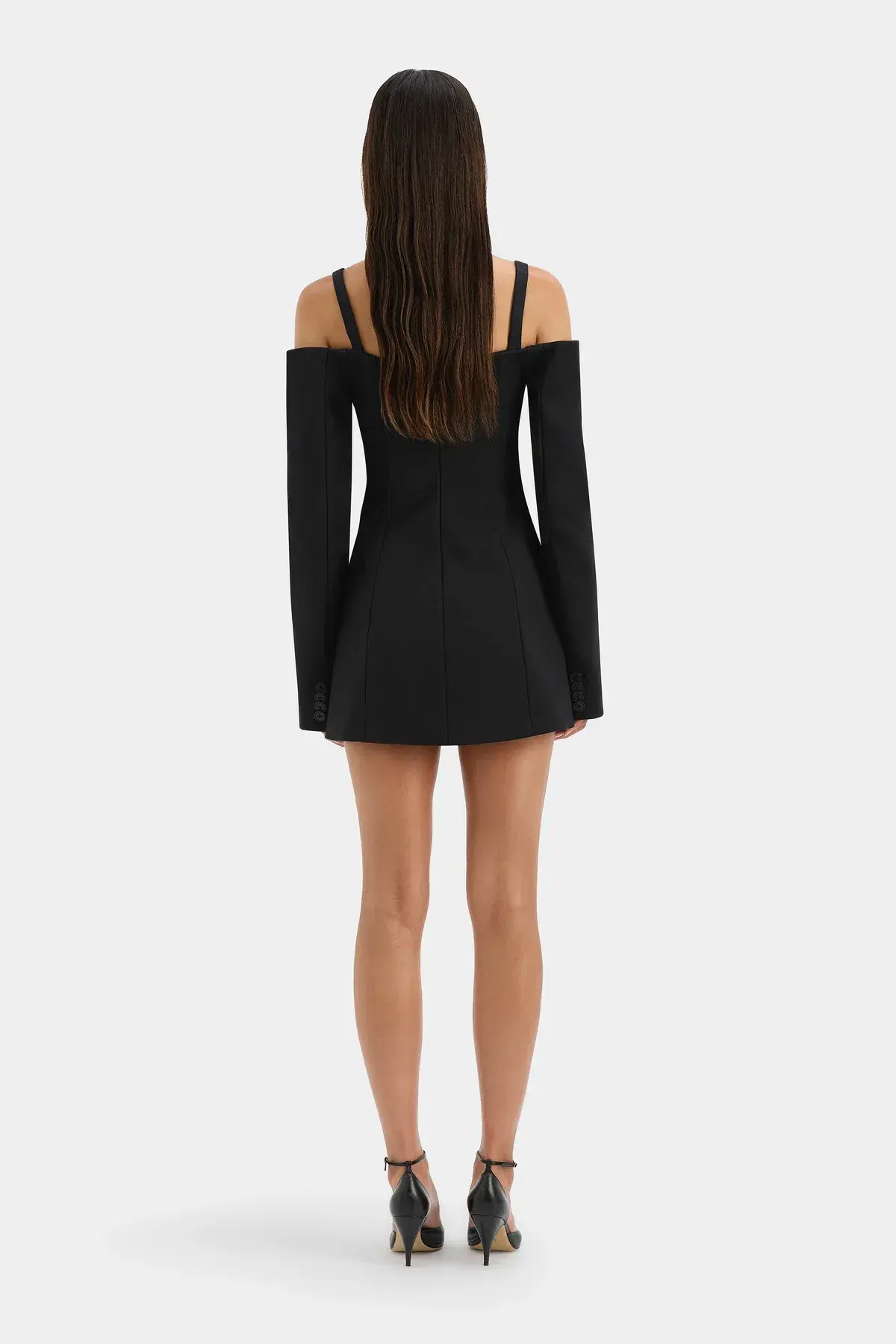 SIR SANDRINE LONG SLEEVE MINI IN BLACK SIZE AU 6 - Image 2