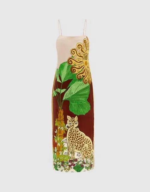 ALEMAIS Tiger Slip Midi Dress 10 - Image 9