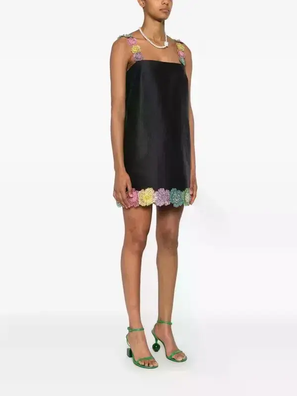 ALEMAIS Lolita Floral Beaded Mini Dress Black 10 AU - Image 2