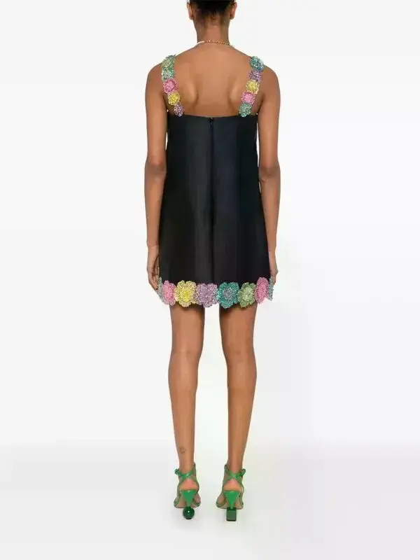 ALEMAIS Lolita Floral Beaded Mini Dress Black 10 AU - Image 3