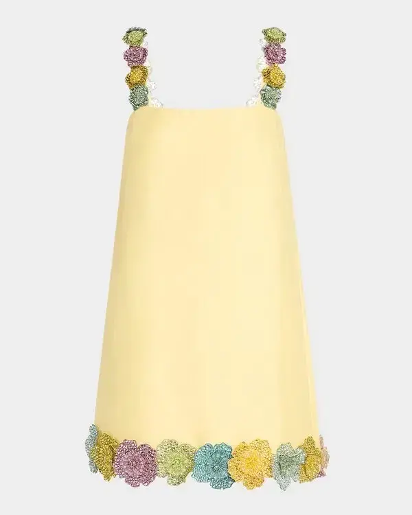 ALEMAIS Lolita Floral Beaded Mini Dress Yellow 10 AU - Image 13