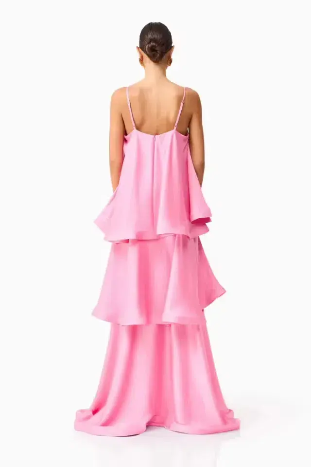 ELLIATT TILLY TIERED MAXI DRESS IN PINK SIZE 10 (M) - Image 4
