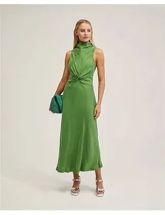 Oxford CAMILLA CUPRO BLEND DRESS Apple Size 12 for rent on The Volte - main image