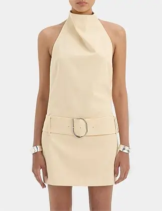 Sir The Label Sabina Belted Mini Dress Butter Size 10 for rent on The Volte - main image