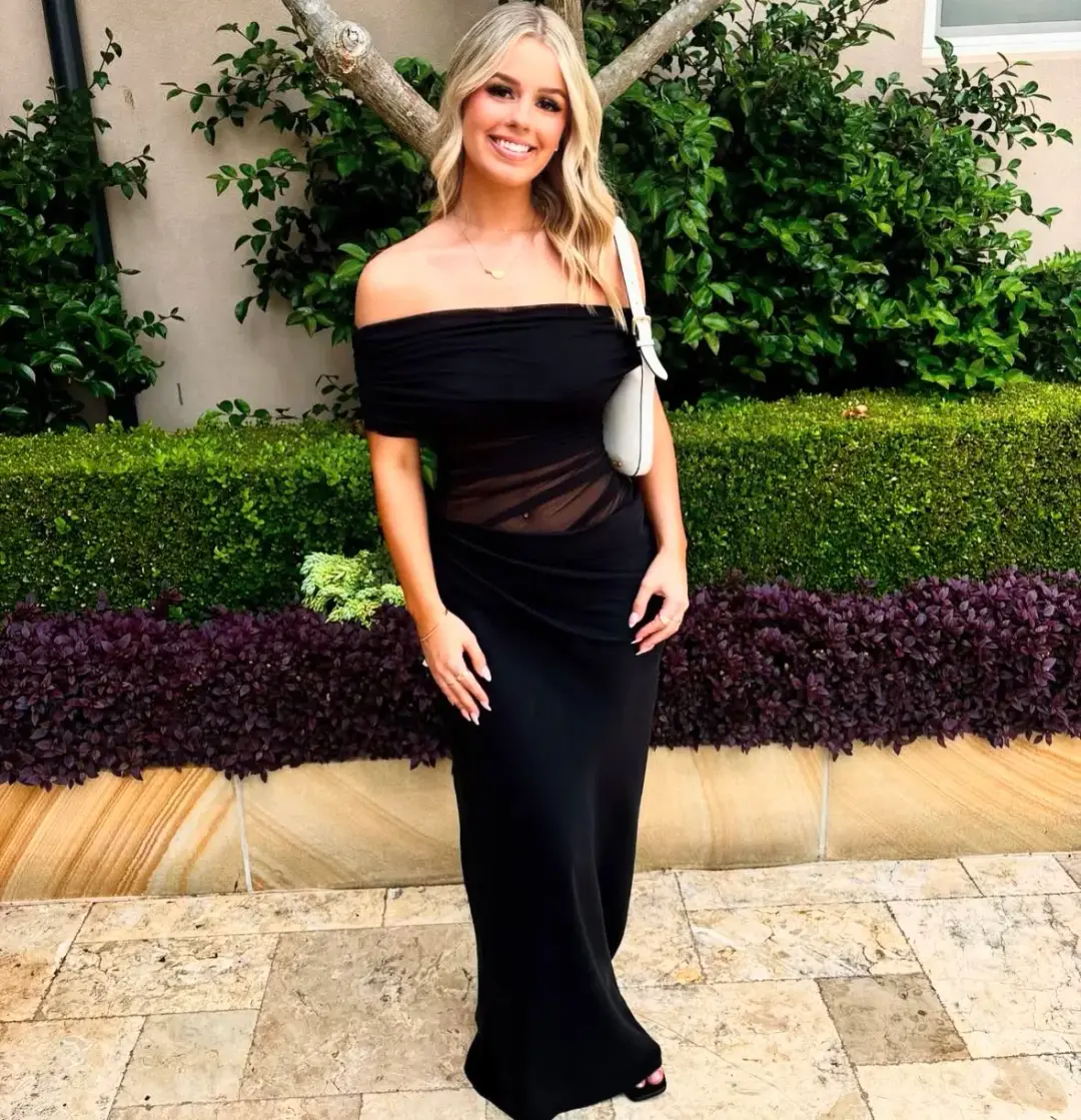 BENNI Nico Off Shoulder Maxi Dress Black size 6 for rent on The Volte - main image