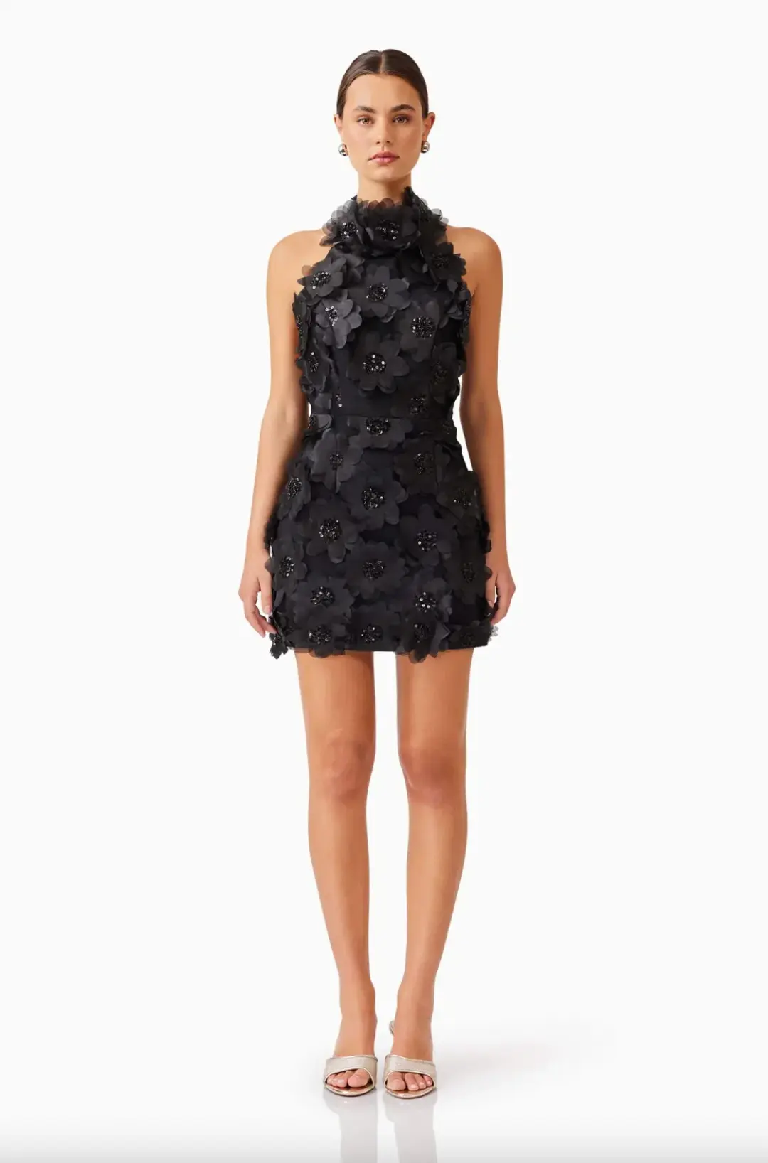 Elliatt Cherry Blossom Mini Dress in Black Size 8  for rent on The Volte - main image