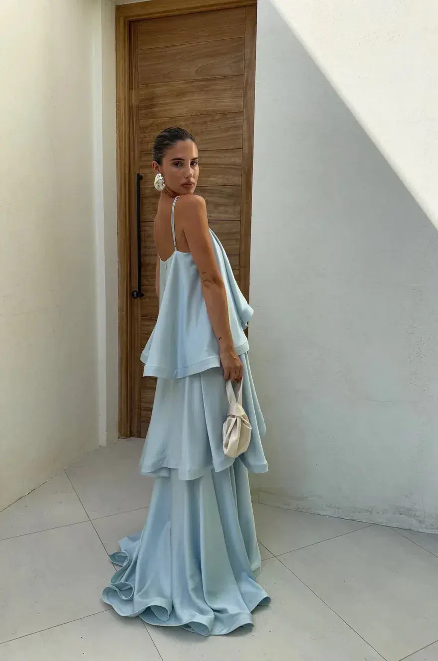 Elliatt Tilly Tiered Maxi Dress Blue Size S / AU 8-10 for rent on The Volte - main image