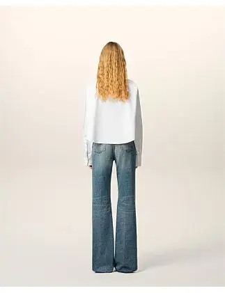 Ami CROPPED Long Sleeve BU SHIRT White Size 8 for rent on The Volte - main image