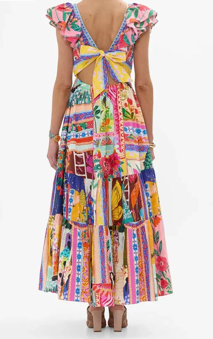 Camilla Tiered Dress With Neck Frill Roeqiyas Realm Size S (10) for rent on The Volte - main image