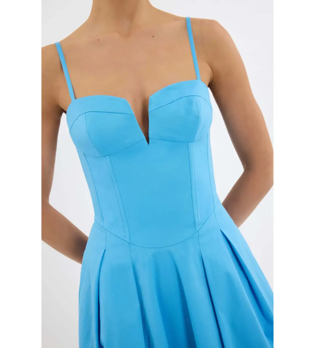 Rebecca Vallance Montreux Midi Dress Light Blue Size AU 12 for rent on The Volte - main image