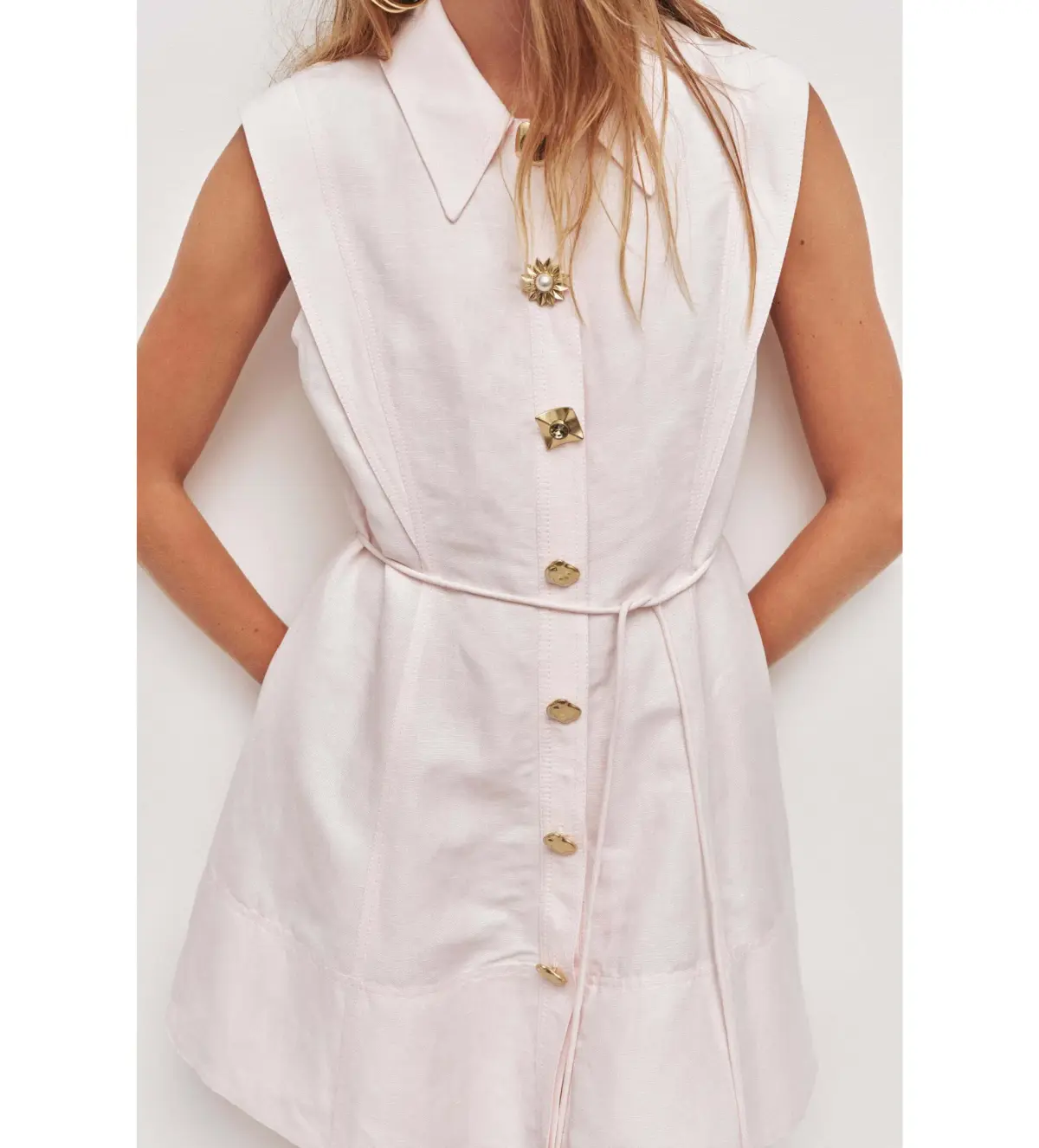 Aje Sacha Mini Dress Pastel Pink Size AU 10 - Image 3