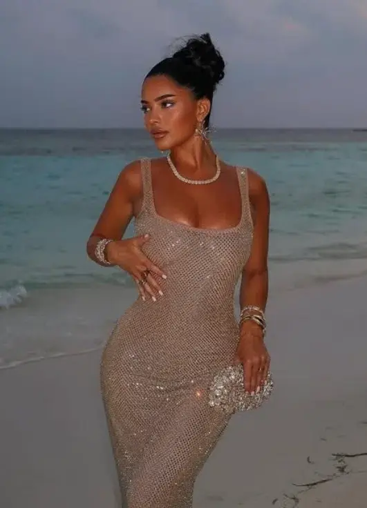 Petra Maxi Dress in Gold - Image 1